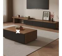 Supporto TV Da Pavimento Con Cassetti,Moderno Mobili Soggiorno,Consolle Multimediale,Mobile TV Espandibile In Stile Moderno Di Metà Secolo,per Soggiorno,Camera Da Letto(Black,55in/140cm)