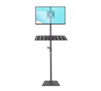 Supporto TV da pavimento regolabile con supporto per 12 schermi LCD LED da 27 pollici, base girevole, supporta fino a 8 kg, ideale per camera da letto e soggiorno (nero B C)