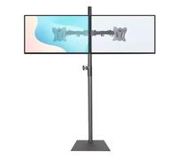 Supporto TV da pavimento regolabile con supporto per 12 schermi LCD LED piatti e curvi da 27", base girevole, supporta fino a 8 kg, perfetto per camera da letto e soggiorno (nero A E)