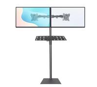 Supporto TV da pavimento regolabile con supporto per schermi LCD LED da 12 27 pollici piatto curvo base girevole fino a 8 kg elegante design nero per camera da letto e soggiorno