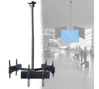 Supporto TV da soffitto a 3 lati - Regolazione dell'angolazione verso l'alto/verso il basso ±15° - Supporto per soffitto commerciale con tetto piano e regolazione dell'altezza a 7 velocità