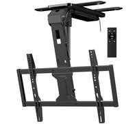Supporto TV da Soffitto Motorizzato 37-75" - Sollevatore TV Elettrico, Ribaltabile, Telecomando, 45 kg, VESA 600×400mm, Nero