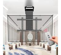 Supporto TV da soffitto motorizzato, staffa elettrica ribaltabile con sollevatore a discesa nascosto, supporta schermi di grandi dimensioni, ideale per home theater e risparmio di spazio
