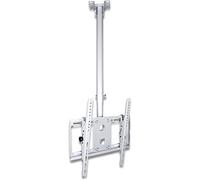 Supporto TV da soffitto multifunzione, girevole e inclinabile, compatibile con schermi LED da 32 a 55 pollici, staffa TV regolabile in argento per un'esperienza di visione ottimale