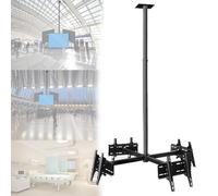 Supporto TV da soffitto per schermi piatti da 32-75 pollici, supporto TV da soffitto regolabile con altezza regolabile da 1,2-2 m, supporto da soffitto, supporta fino a 150 kg(4-Screen)