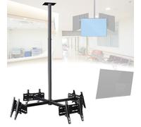 Supporto TV da soffitto regolabile per schermi da 32 a 75 pollici, installazione telescopica, ideale per spazi commerciali, design a 3/4 lati per una configurazione versatile