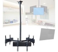 Supporto TV da soffitto regolabile per schermi da 32 a 75 pollici, installazione telescopica, ideale per spazi commerciali, design a 3/4 lati per una configurazione versatile