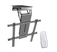 Supporto TV da soffitto - Supporto motorizzato per TV, montaggio a parete, telescopico elettrico auto sollevamento, adatto per TV da 50 a 90 pollici, ribaltabile da 0 a 85°, con telecomando e