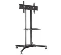 Supporto TV da terra con ruote 37-75 pollici, Compatibile Vesa 600 x 400 Regolabile in altezza 125-150 cm. Portata max 45,50 kg nero