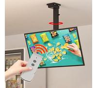 Supporto TV elettrico a soffitto con rotazione manuale a 360°, adatto per TV da 32 a 75 pollici, staffa di montaggio regolabile, con telecomando