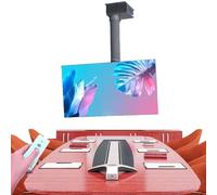 Supporto TV elettrico da soffitto, staffa di sollevamento motorizzata, supporti TV motorizzati con telecomando, con staffa girevole manuale a 360 gradi(100-250cm)