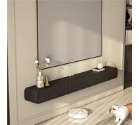 Supporto TV galleggiante Console multimediale a parete con ante e cassetti Moderno centro di intrattenimento per soggiorno nero 120 x 24 x 18 cm Design salvaspazio elegante decorazione per la casa.