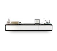 Supporto TV galleggiante,Console multimediale moderna a parete in legno massello con cassetti,Centro di intrattenimento minimalista per riporre sotto la TV,Armadietto di stoccaggio galleggiante
