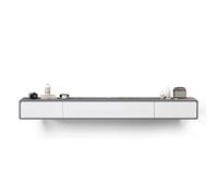 Supporto TV galleggiante,Console multimediale moderna a parete in legno massello con cassetti,Centro di intrattenimento minimalista per riporre sotto la TV,Armadietto di stoccaggio galleggiante
