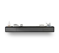 Supporto TV galleggiante,Console multimediale moderna a parete in legno massello con cassetti,Centro di intrattenimento minimalista per riporre sotto la TV,Armadietto di stoccaggio galleggiante