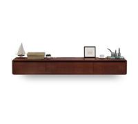 Supporto TV galleggiante,Console multimediale moderna a parete in legno massello con cassetti,Centro di intrattenimento minimalista per riporre sotto la TV,Armadietto di stoccaggio galleggiante