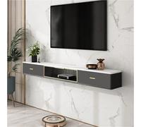 Supporto TV galleggiante, console TV a parete, centro intrattenimento con contenitore, mobile TV sospeso, mensola portaoggetti per console multimediale, supporto TV per camera da letto (grigio, 120 x