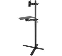 Supporto Tv Girevole In Acciaio Inossidabile Per Tv Da 12-27 Pollici Supporto Da Pavimento Nero Con Staffe Supporto Per Monitor Regolabile-Style#1