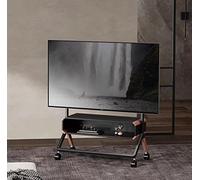 Supporto Tv Girevole Universale Da 49-75 Pollici Con Ruote, Supporto Per Monitor Da Pavimento Tutto In Uno Per Angoli E Camere Da Letto, Altezza Regolabile, Design Nero E