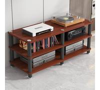 Supporto TV Hi-Fi per TV da 47 pollici, centro intrattenimento multi-ripiano con 1-4 livelli Strage, elegante rack Cnsle Twer fr Living Rm, finitura brwn