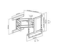 SUPPORTO TV INLINE 23118B da 37 " a 37 ", portata max 70 kg, VESA max 600 x 400 mm, 200 x 200 mm