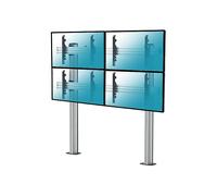 Supporto TV KIMEX Supporto da pavimento avvitabile videowall per 4 schermi 45''-55'' - Altezza 175cm da 45 " a 55 ", portata max 200 kg, VESA max 200x200 min, 600x400 max