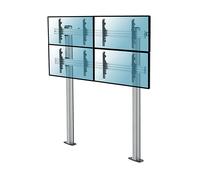 Supporto TV KIMEX Supporto da pavimento avvitabile videowall per 4 schermi 45''-55'' - Altezza 240cm da 45 " a 55 ", portata max 200 kg, VESA max 200x200 min, 600x400 max