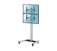 Supporto TV KIMEX Supporto da pavimento con ruote per 2 TV 40''-65'' - Altezza 240 cm da 40 " a 65 ", portata max 100 kg, VESA max 200x200 min, 600x400 max