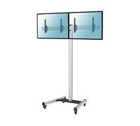 Supporto TV KIMEX Supporto da pavimento inclinabile con ruote per 2 TV 50''-55'' - Altezza 240 cm da 50 " a 55 ", portata max 100 kg, VESA max 200x200 min, 600x400 max