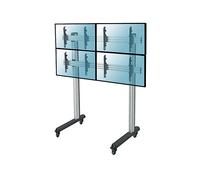 Supporto TV KIMEX Supporto da pavimento videowall con ruote per 4 schermi 45''-55'' - Altezza 240cm da 45 " a 55 ", portata max 200 kg, VESA max 200x200 min, 600x400 max