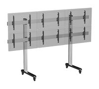 Supporto TV KIMEX Supporto da pavimento videowall con ruote per 6 schermi 45''-50'' - Altezza 180 cm da 45 " a 50 ", portata max 300 kg, VESA max 200x200 min, 600x400 max
