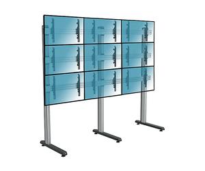 Supporto TV KIMEX Supporto da pavimento videowall per 9 schermi 45''-50'' da 45 " a 50 ", portata max 450 kg, VESA max 200x200 min, 600x400 max