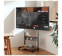 Supporto TV mobile con ruote per schermi da 40 a 85 pollici, carrello TV resistente con gestione dei cavi per soggiorno, camera da letto, ufficio, design forte e durevole