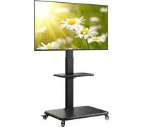 Supporto TV mobile Perlegear, carrello TV inclinabile e girevole per TV da 32 a 65 70 75 pollici fino a 50KG, supporto TV rotante regolabile in altezza con ruote, VESA massimo 600x400 mm