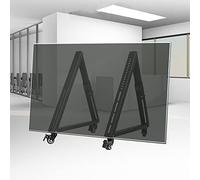 Supporto TV mobile regolabile con ruote, carrello TV inclinabile per TV a LED piatto/curvo da 32-58 pollici, supporto per TV mobile regolabile in altezza per un facile movimento e una visione ottimale