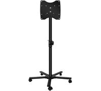 Supporto TV mobile regolabile per TV da 17-32 pollici, rotazione a 360°, funzione di inclinazione ideale per uso esterno, display pubblicitario, facile da montare e design stabile.