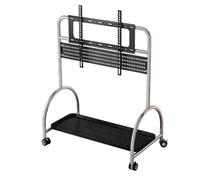 Supporto Tv Mobile Su Ruote Per Tv Da 60-120 Pollici, Carrello In Acciaio Inossidabile Regolabile In Altezza, Supporto Tv Da Pavimento Universale Portatile, Finitura Marr-Black