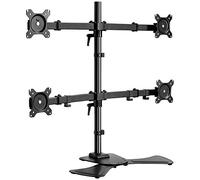Supporto TV Mobile, Supporto TV da Pavimento, Supporto per Doppio Monitor A Quattro Schermi, Base da Tavolo, Espositore per Giunzione Multischermo LCD A 4 Scher