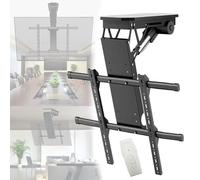 Supporto TV motorizzato con telecomando e interruttore, staffa di sollevamento elettrica regolabile da 0 a 85° per soffitto e parete, misura universale