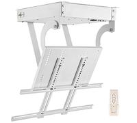 Supporto TV motorizzato, staffa elettrica da soffitto per schermi da 24 a 75 pollici, sollevatore telescopico TV con telecomando, ribaltabile 0-90°, supporta fino a 59,9 kg