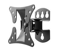 Supporto TV nero con braccio articolato, compatibile con schermi da 13" a 27" ottimizzare lo spazio e migliorare la visualizzazione.