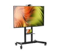 ONKRON Piedistallo TV 55-90 pollici - Supporto TV da Pavimento in Colore Nero con Carico Totale 90 kg - Porta Televisore Mobile VESA 200x200-800x600 mm - Supporto Televisore da Terra TS1871-B