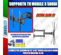 SUPPORTO A PARETE PER TV 32-55 FULL MOTION EXTA SLIM PER CURVI PLASME LCD LED SAMSUNG Q6