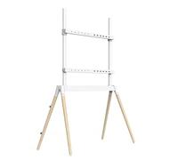 Supporto TV per TV LED/LCD/OLED da 55-86 Pollici, Regolabile in Altezza, con Supporto per Monitor Portatile da 40 kg/88,1 libbre, VESA Massimo 600x400 mm (Bianco) (Nero)