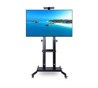 Supporto TV portatile Supporto TV universale da pavimento girevole per la maggior parte dei televisori piatti curvi LCD LED OLED al plasma da 32-52 pollici, regolabile in altezza con gestione dei cavi