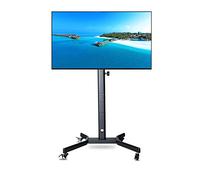 Supporto TV portatile Supporto TV universale da pavimento girevole per la maggior parte dei televisori piatti curvi LCD LED OLED al plasma da 32-52 pollici, regolabile in altezza con gestione dei cavi
