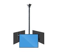 Supporto TV regolabile a soffitto - Supporto TV a 3 lati, supporto per schermo piatto/curvo da 32-55 pollici con movimento completo, 3 movimenti, supporto TV con regolazione telescopica dell'altezza