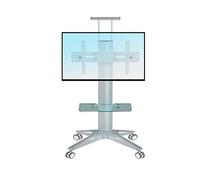Supporto TV regolabile dal pavimento al soffitto, mobile per sale conferenze, adatto per sale conferenze, robusto carrello con ripiano per uso domestico e ufficio