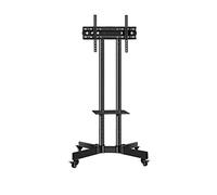 Supporto TV regolabile in altezza per TV LCD/LED/plasma da 32"-65", piedistallo universale da tavolo con staffa, base in vetro temperato da 8 mm e gestione dei cavi, mobile moderno per TV