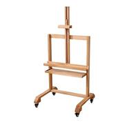 Supporto TV regolabile in legno massello, carrello mobile resistente per TV con ripiano portaoggetti, cavalletto moderno da pavimento per uso domestico e aula (taglia unica)